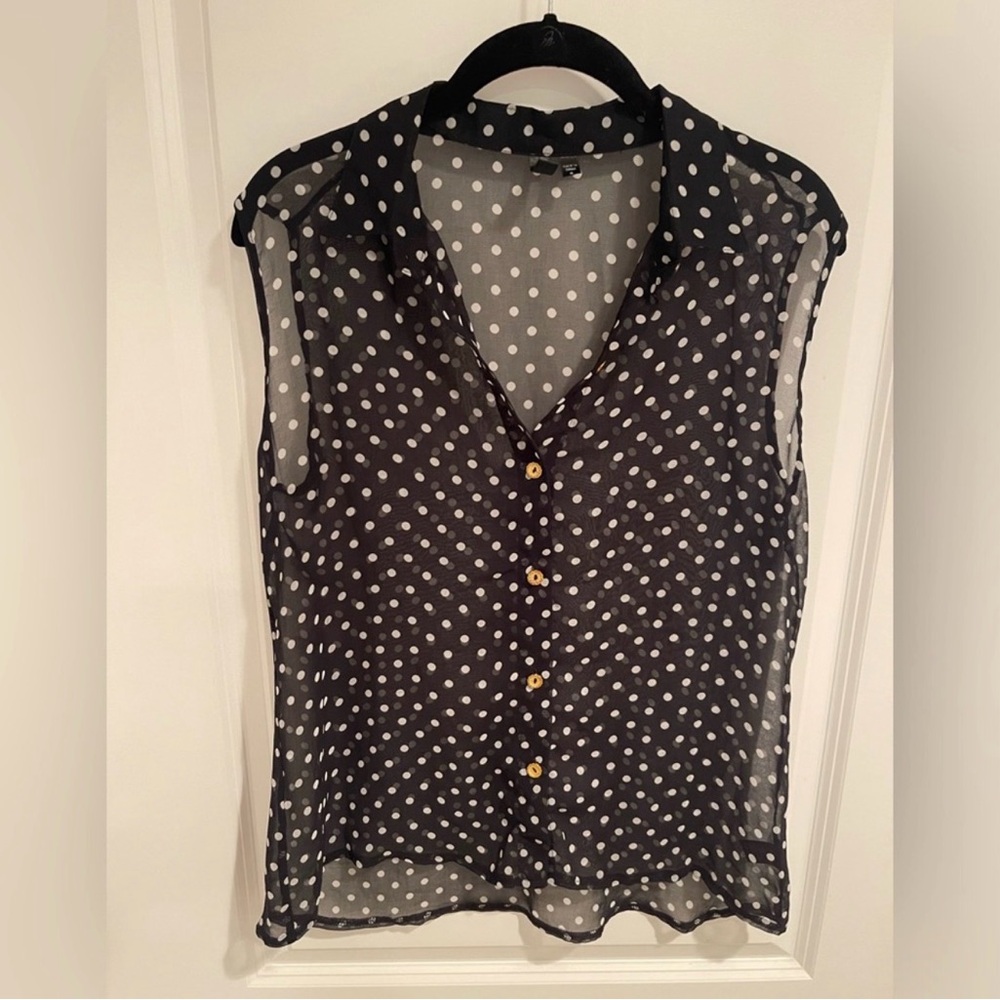 Lapis Polka Dot Sleeveless Blouse S